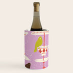 Garden Bird feeding happy pink Wine Chiller Gallery Image 3