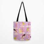 Garden Bird feeding happy pink Tote Bag Gallery Image 2
