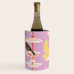 Garden Bird feeding happy pink Wine Chiller Gallery Image 2