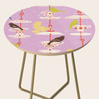 Garden Bird feeding happy pink Side Table Gallery Image 2