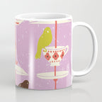 Garden Bird feeding happy pink Coffee Mug Gallery Image 1
