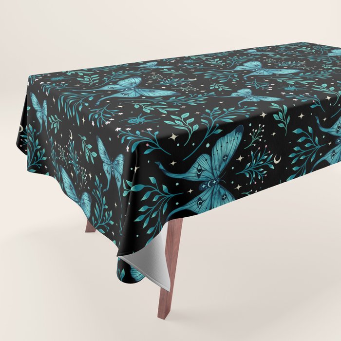 Mystical Luna Moth - Turquoise Tablecloth Gallery Image 1
