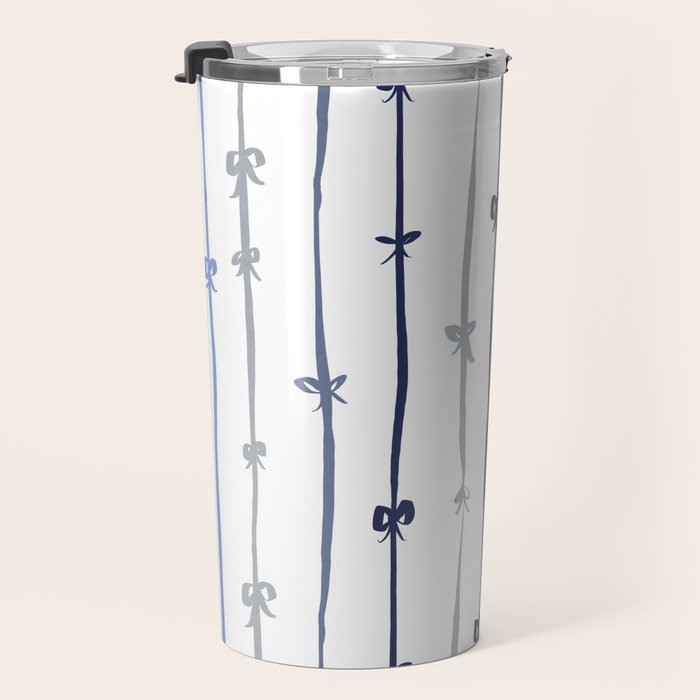 All in a bow - blue Travel Mug Gallery Image 3