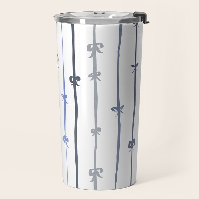 All in a bow - blue Travel Mug Gallery Image 2