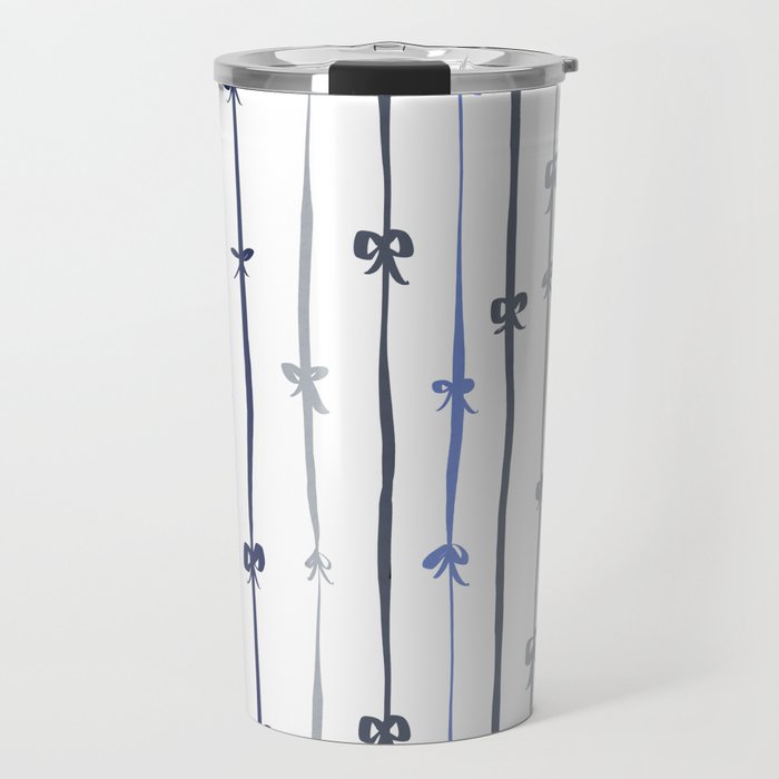 All in a bow - blue Travel Mug Gallery Image 1