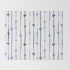 All in a bow - blue Throw Blanket Gallery Image 2