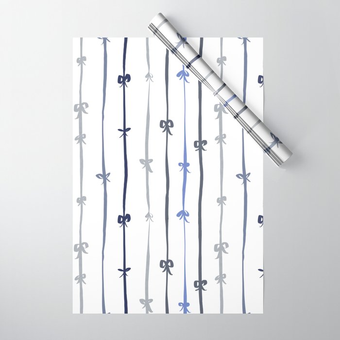All in a bow - blue Wrapping Paper Gallery Image 1