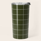 Grid (Olive Green) Travel Mug Gallery Image 2