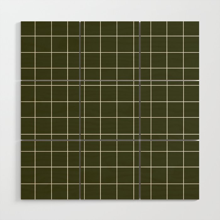 Grid (Olive Green) Wood Wall Art Gallery Image 1