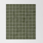 Grid (Olive Green) Throw Blanket Gallery Image 2