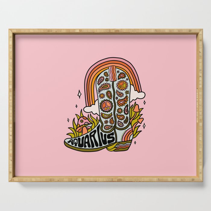 Aquarius Cowboy Boots Serving Tray Gallery Image 1