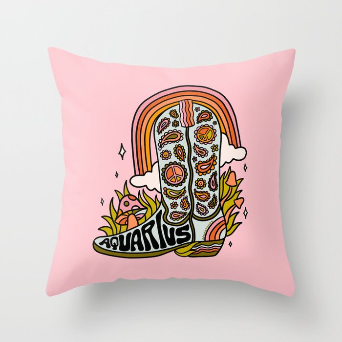 Aquarius Cowboy Boots Throw Pillow Gallery Image 6