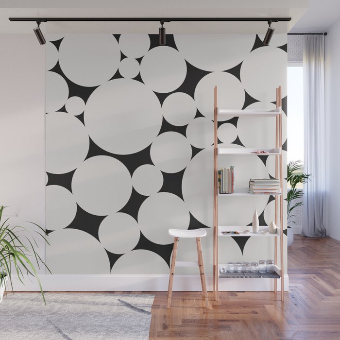 Circular Collage - Black and White Wall Mural Gallery Image 1