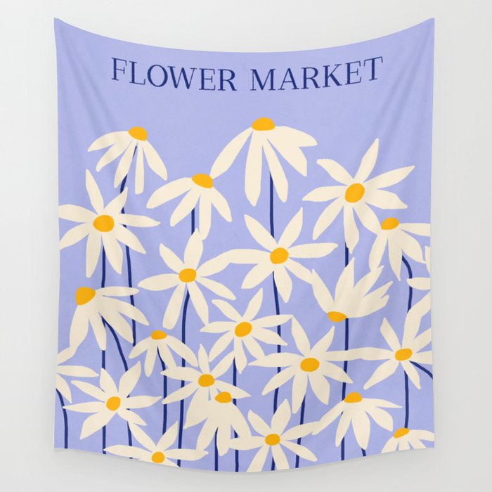 Flower Market - English Daisy Wall Tapestry Gallery Image 1