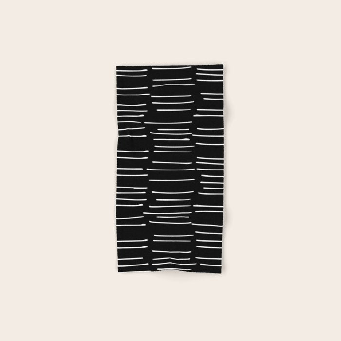Abstract Stripes on Black Bath Towel Gallery Image 1