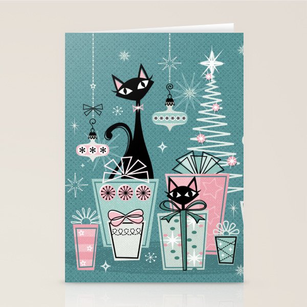 Vintage Kitty Christmas II sxs6- ©studioxtine Stationery Card Gallery Image 1