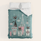 Vintage Kitty Christmas II sxs6- ©studioxtine Comforter Gallery Image 6