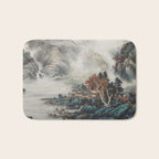 Magical Misty Japanese Mountain River Landscape Bath Mat Gallery Image 1