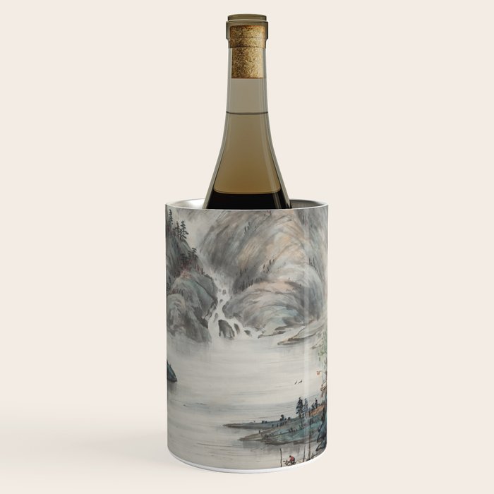 Magical Misty Japanese Mountain River Landscape Wine Chiller Gallery Image 2