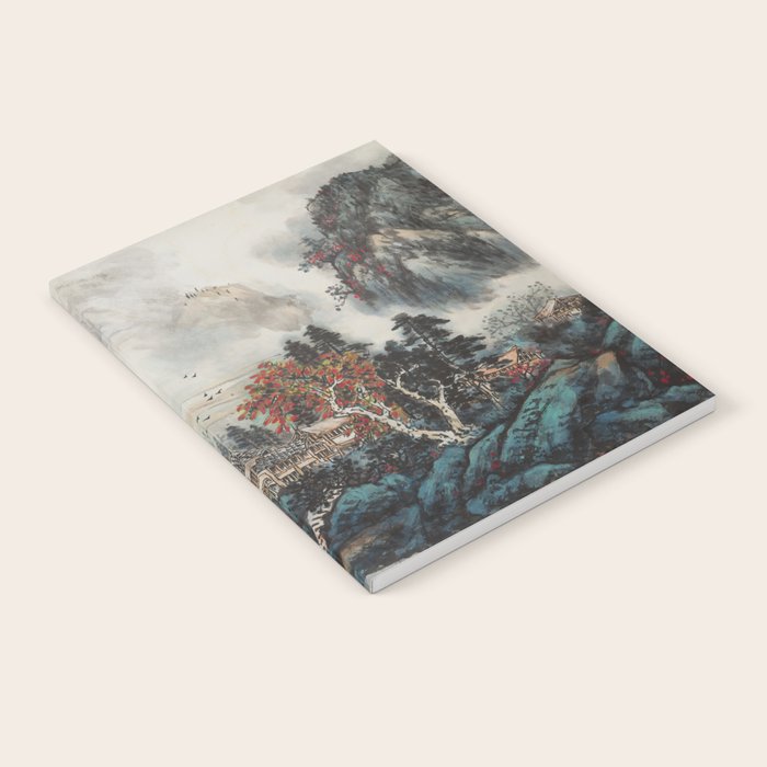 Magical Misty Japanese Mountain River Landscape Notebook Gallery Image 2