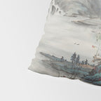 Magical Misty Japanese Mountain River Landscape Pillow Sham Gallery Image 4