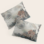 Magical Misty Japanese Mountain River Landscape Pillow Sham Gallery Image 3