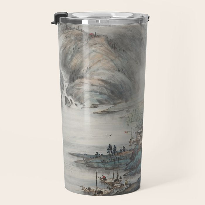 Magical Misty Japanese Mountain River Landscape Travel Mug Gallery Image 3