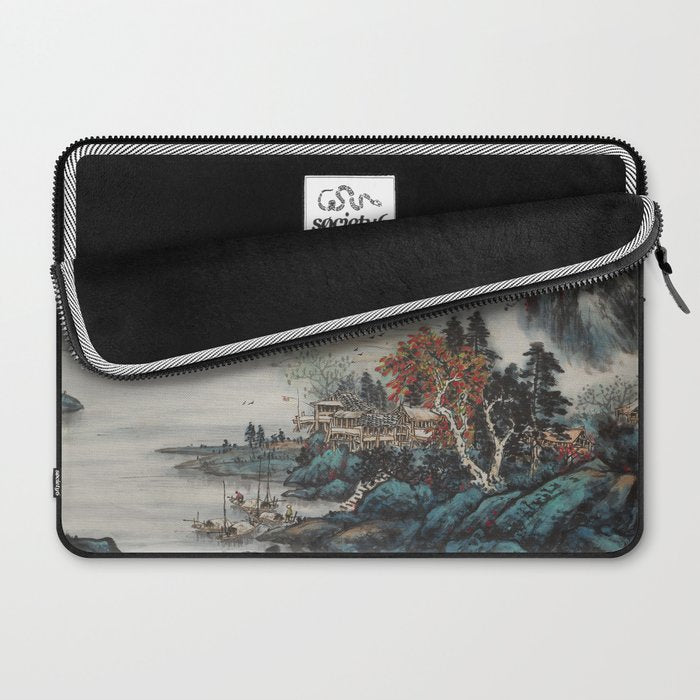 Magical Misty Japanese Mountain River Landscape Laptop Sleeve Gallery Image 2