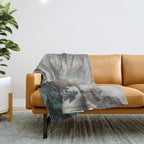Magical Misty Japanese Mountain River Landscape Throw Blanket Gallery Image 1