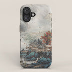 Magical Misty Japanese Mountain River Landscape iPhone Case Gallery Image 1