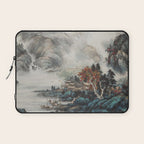 Magical Misty Japanese Mountain River Landscape Laptop Sleeve Gallery Image 1