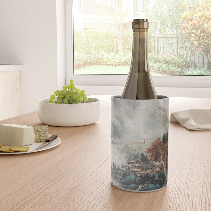 Magical Misty Japanese Mountain River Landscape Wine Chiller Gallery Image 4