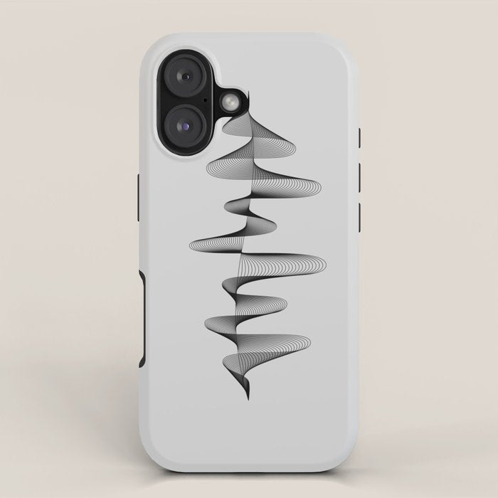 Abstract 80s Soundwave Art Music Audio black and white Musical design home wall bedroom decor Art Pr iPhone Case Gallery Image 1