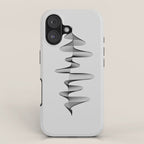 Abstract 80s Soundwave Art Music Audio black and white Musical design home wall bedroom decor Art Pr iPhone Case Gallery Image 1
