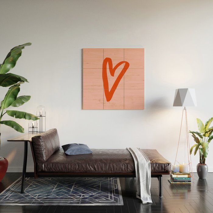 Heart Doodle Big 1 Wood Wall Art Gallery Image 2