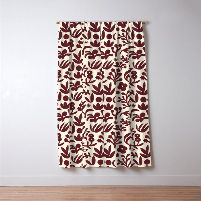 Floral shapes Pattern 01 Window Curtain Gallery Image 3