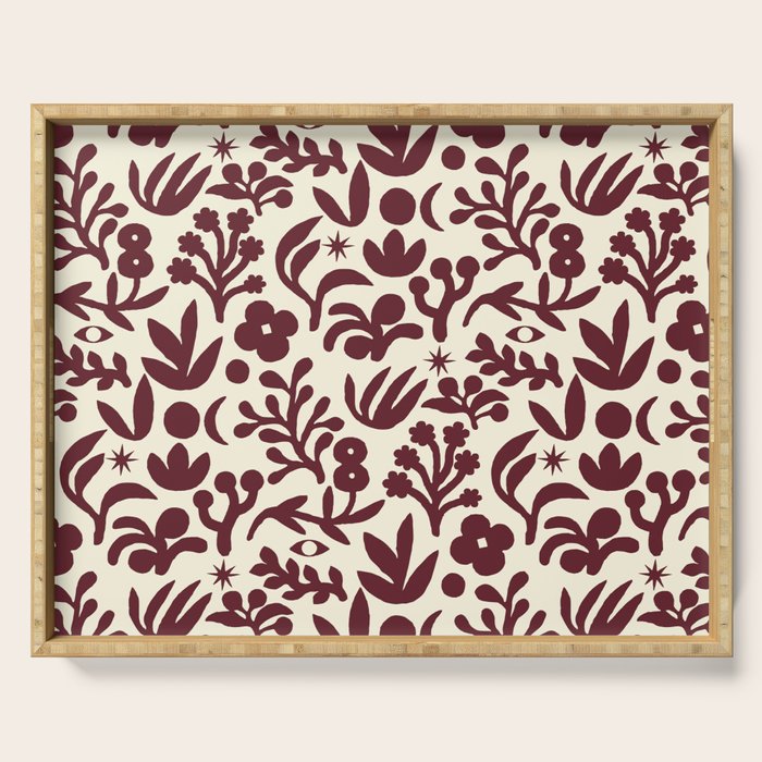 Floral shapes Pattern 01 Serving Tray Gallery Image 1