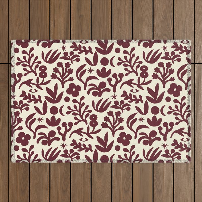 Floral shapes Pattern 01 Outdoor Rug Gallery Image 1