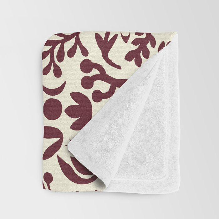 Floral shapes Pattern 01 Throw Blanket Gallery Image 3