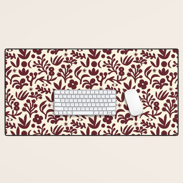 Floral shapes Pattern 01 Desk Mat Gallery Image 1