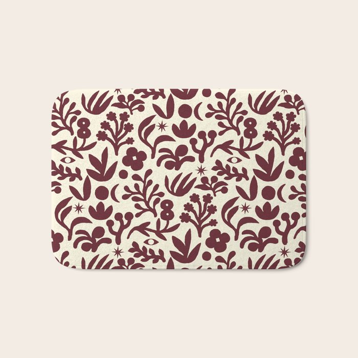 Floral shapes Pattern 01 Bath Mat Gallery Image 1