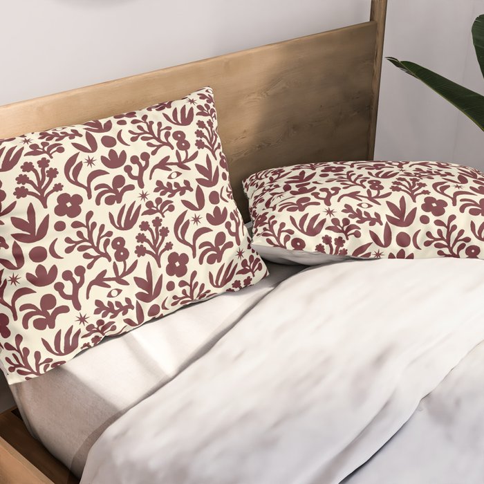 Floral shapes Pattern 01 Pillow Sham Gallery Image 2