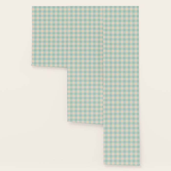 Retro Green Blue Gingham Wallpaper Gallery Image 3