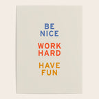 Be Nice, Work Hard, Have Fun | Retro Vintage Bauhaus Typography Poster Gallery Image 4
