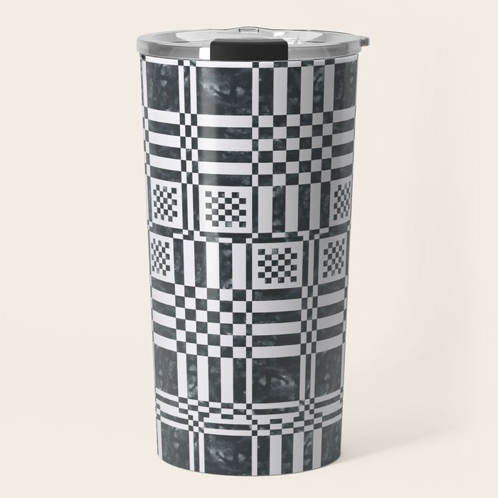 Structured Lines Grid Travel Mug Gallery Image 1