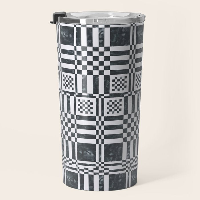 Structured Lines Grid Travel Mug Gallery Image 3