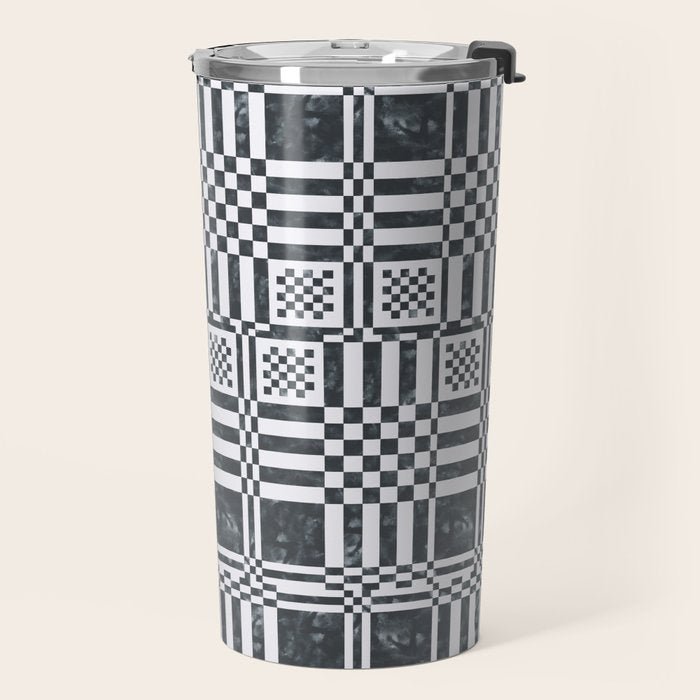 Structured Lines Grid Travel Mug Gallery Image 2