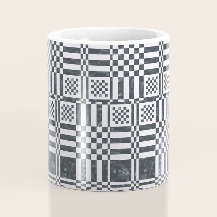 Structured Lines Grid Coffee Mug Gallery Image 4