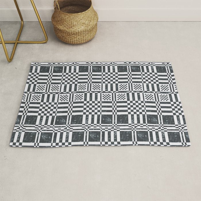 Structured Lines Grid Rug Gallery Image 1