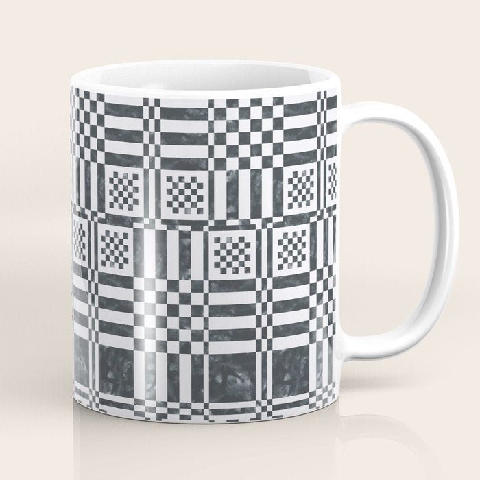 Structured Lines Grid Coffee Mug Gallery Image 1